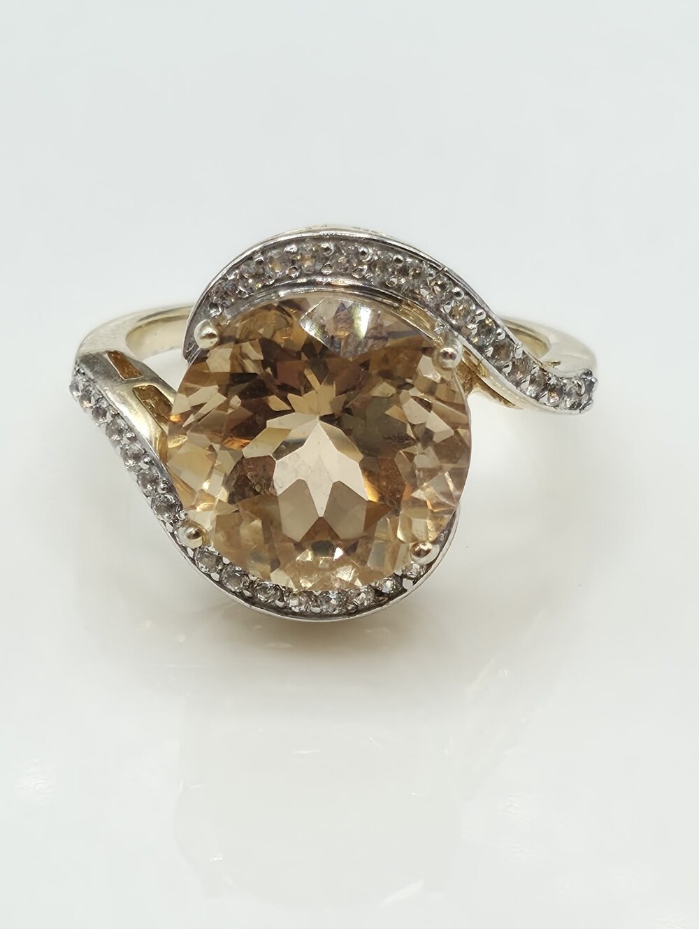 Rare Palmeira Citrine And White Topaz Ring